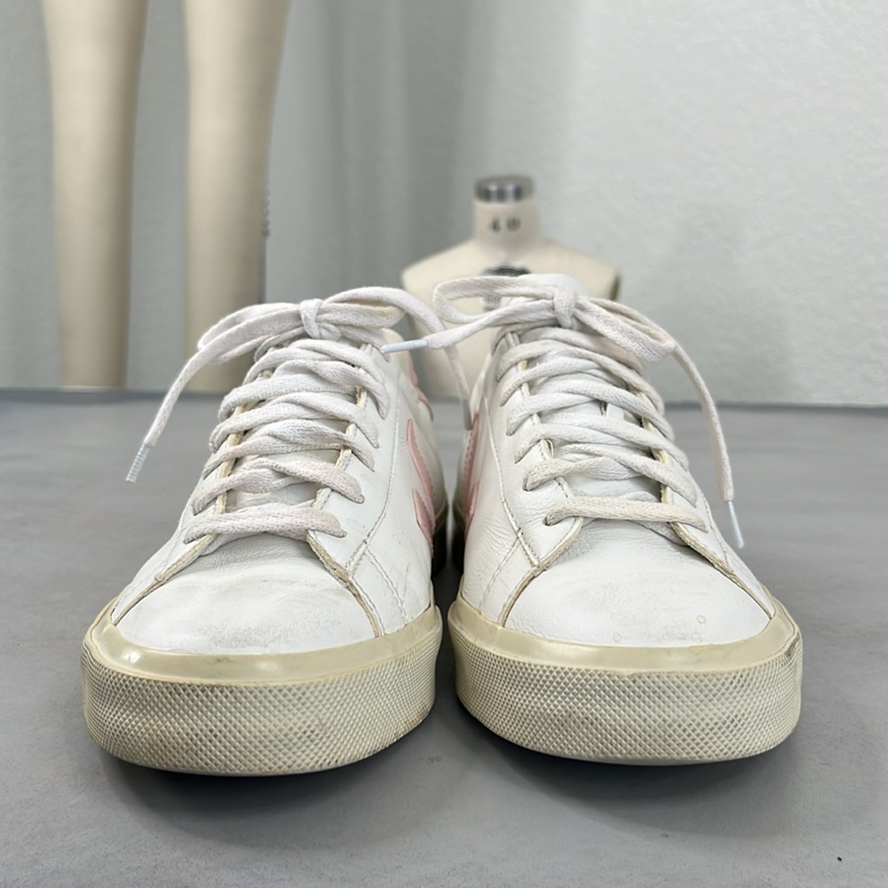 VEJA Logo Campo Leather Pink V Sneakers - Picture 3 of 11